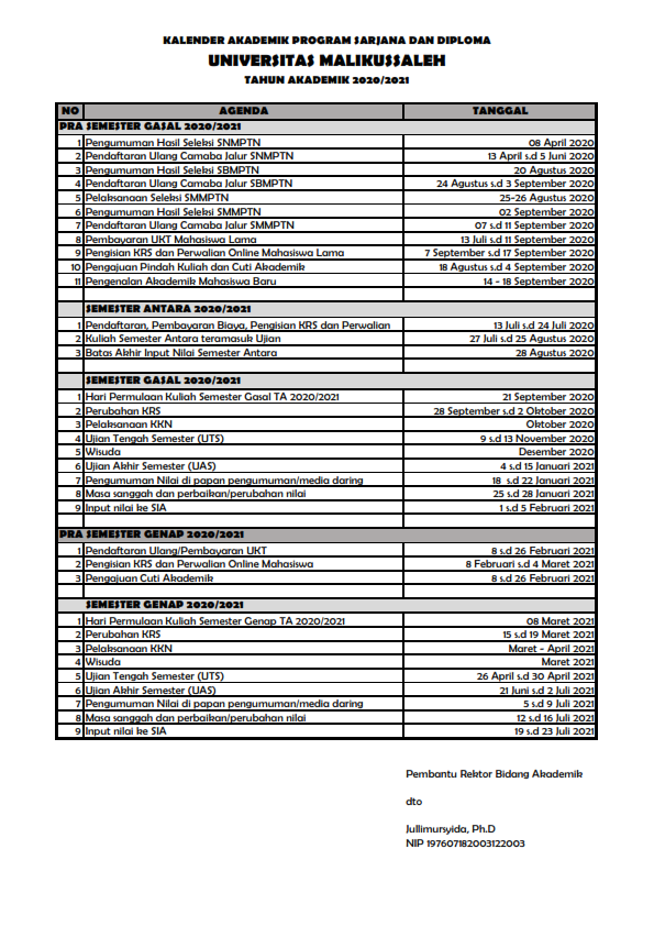 Kalender Akademik 2020 2021